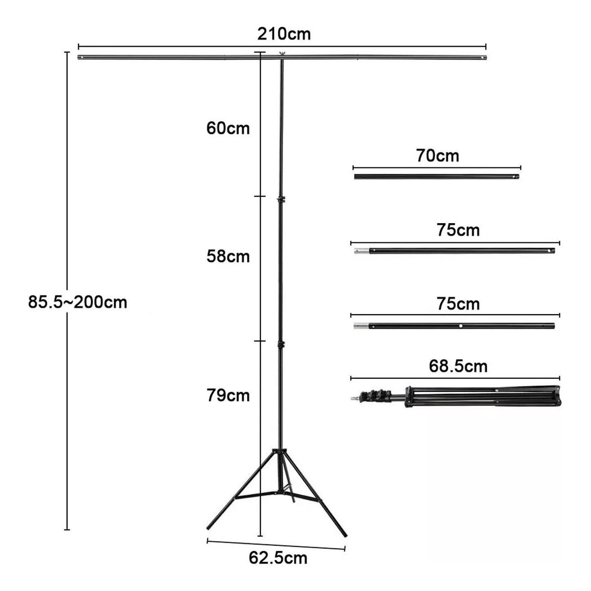 GENERICO - Soporte Plegable en T para Fotografía y Estudio Pro