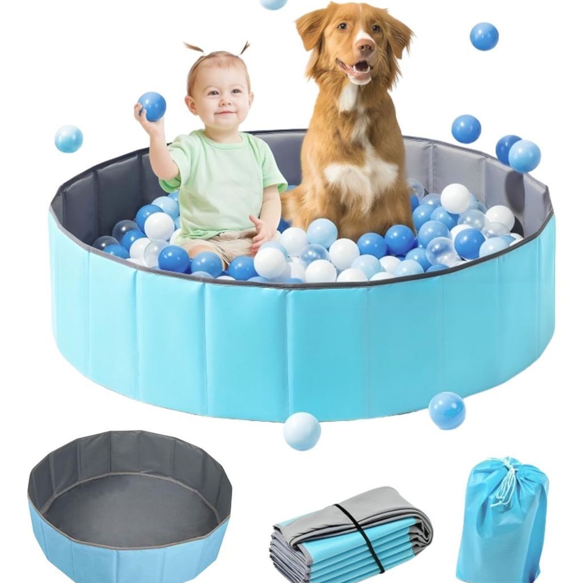 GENERICO - Diversión Segura Piscina de Pelotas Plegable para Niños.