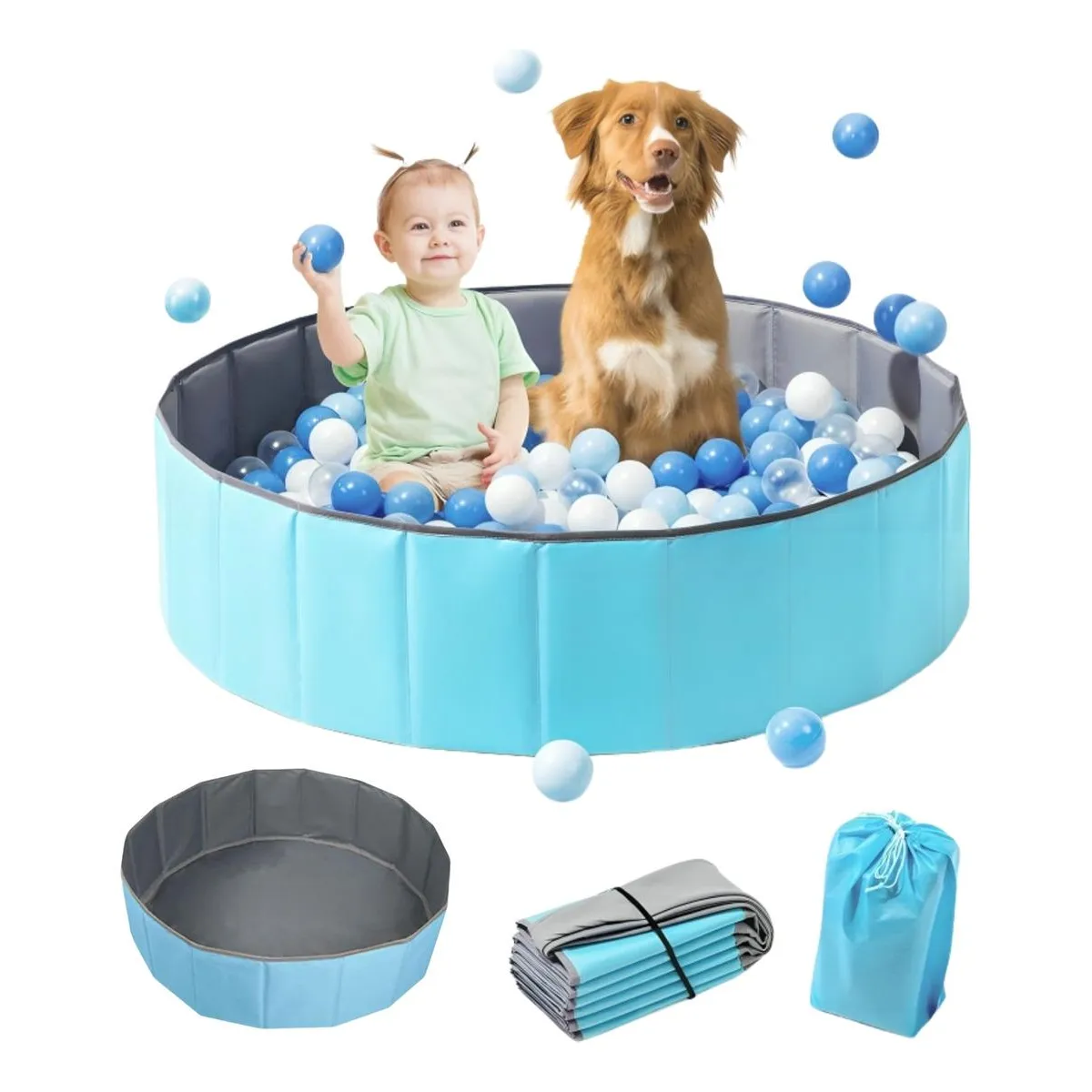 GENERICO - Diversión Segura Piscina de Pelotas Plegable para Niños.