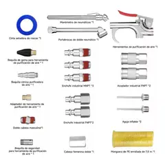 GENERICO - Kit Completo de Accesorios Neumáticos para Compresor 20 Pzs