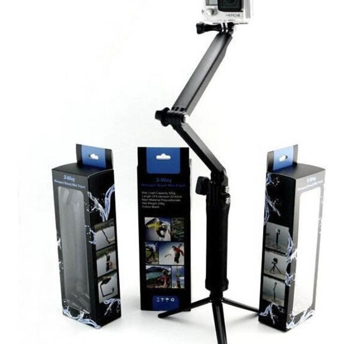 GENERICO - Monopod trípode versátil de 3 vías para cámaras de acción