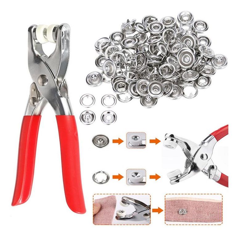 GENERICO Pinza Remachadora para Broches Metálicos Incluye 25 Unidades ...