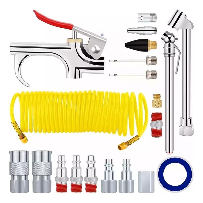 GENERICO - Kit Completo de Accesorios Neumáticos con Manguera de 75m