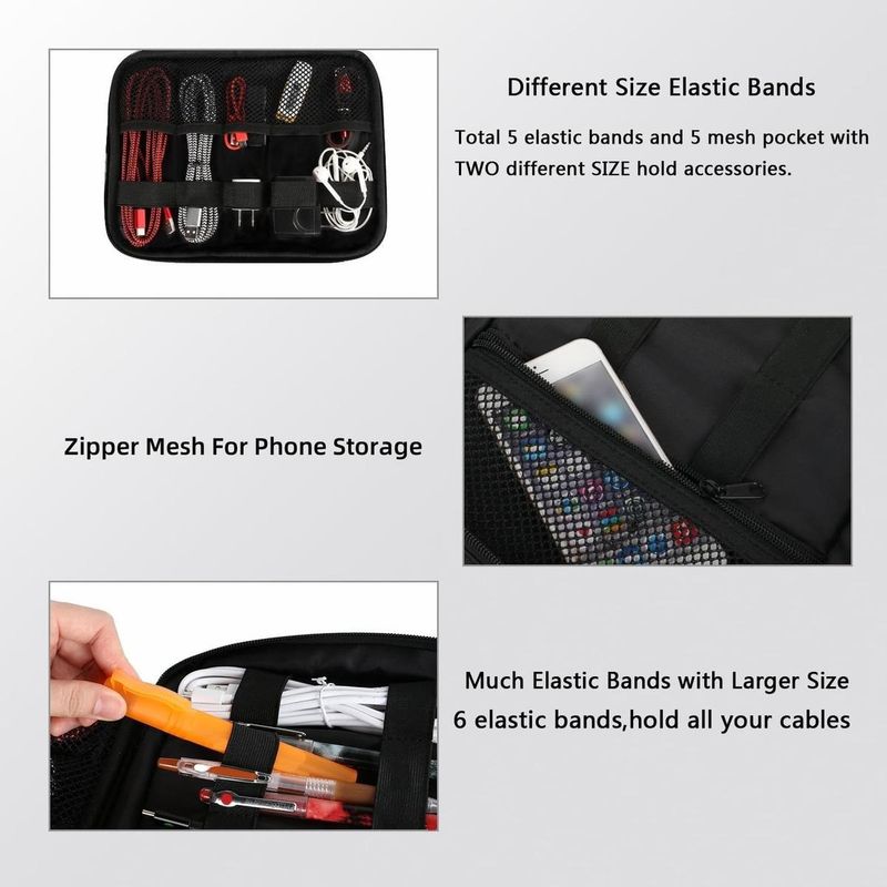 GENERICO - Estuche Organizador Impermeable con Doble Capa para Cables