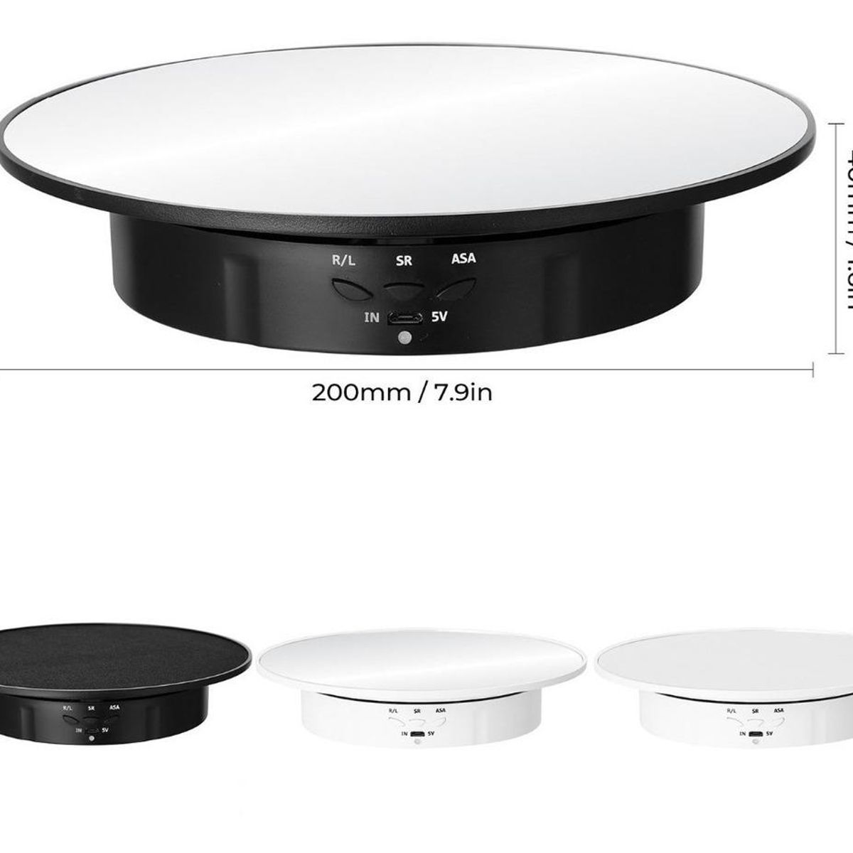 GENERICO - Base Giratoria 360° con 3 Velocidades y Control de Ángulo