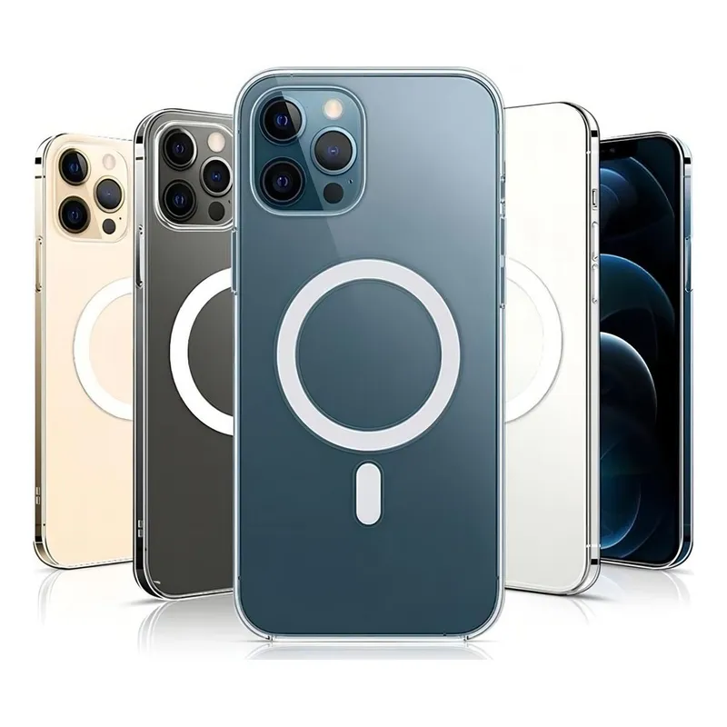 GENERICO - Funda Cristalina Magnética para iPhone 15 Pro y Max