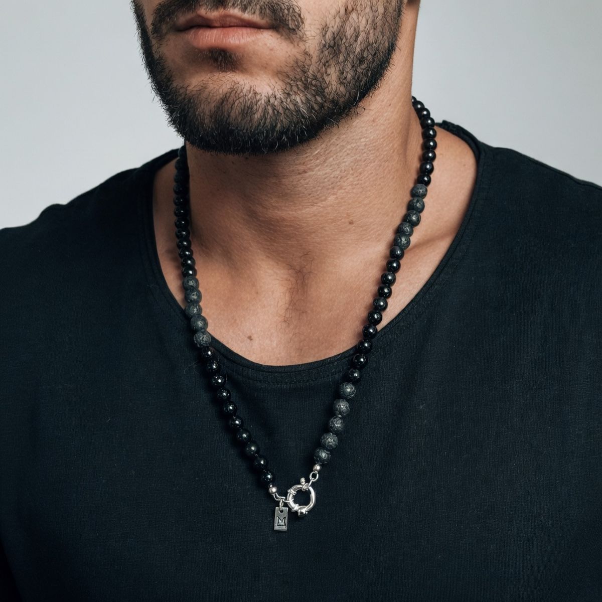 MALEVO JOYAS - Collar Hombre Obsidex