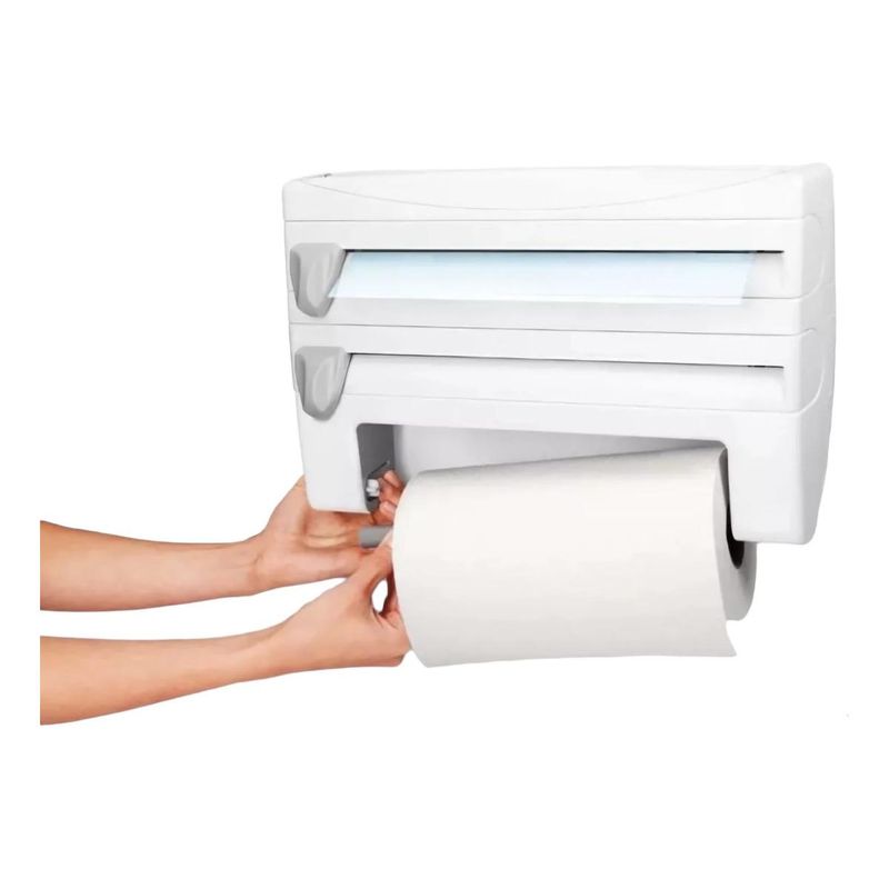 GENERICO - Dispensador Triple para Film y Papel de Cocina en Plástico