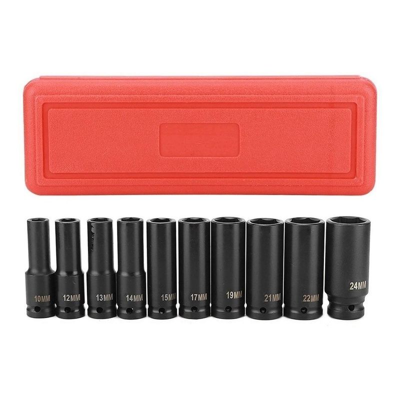GENERICO - Set de 10 Dados de Impacto 12 para Herramientas Automotrices