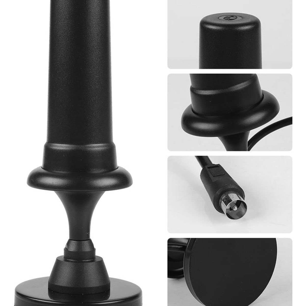 GENERICO - Antena Digital Interior 30dBi con Base Magnética y F Conector