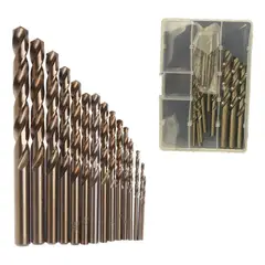 GENERICO - Set de 15 Brocas HSS Cobalto para Metales Duros y Fierro
