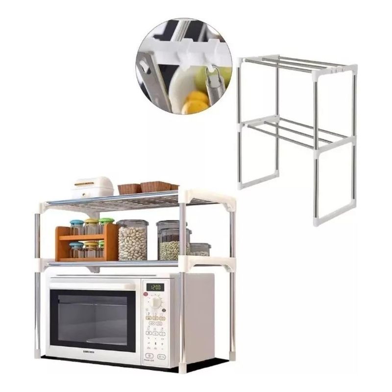 GENERICO - Estante Extensible de Acero Inoxidable para Cocina y Baño