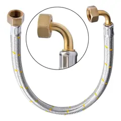 GENERICO - Flexible de Gas Inoxidable con Codo Reforzado 1m Certificado