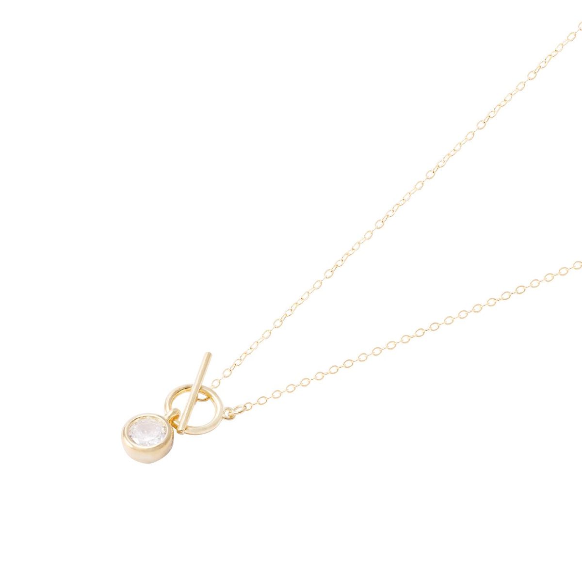 JB JOYAS BARON - Collar Revestido en Oro 18kt Circulo Circonita