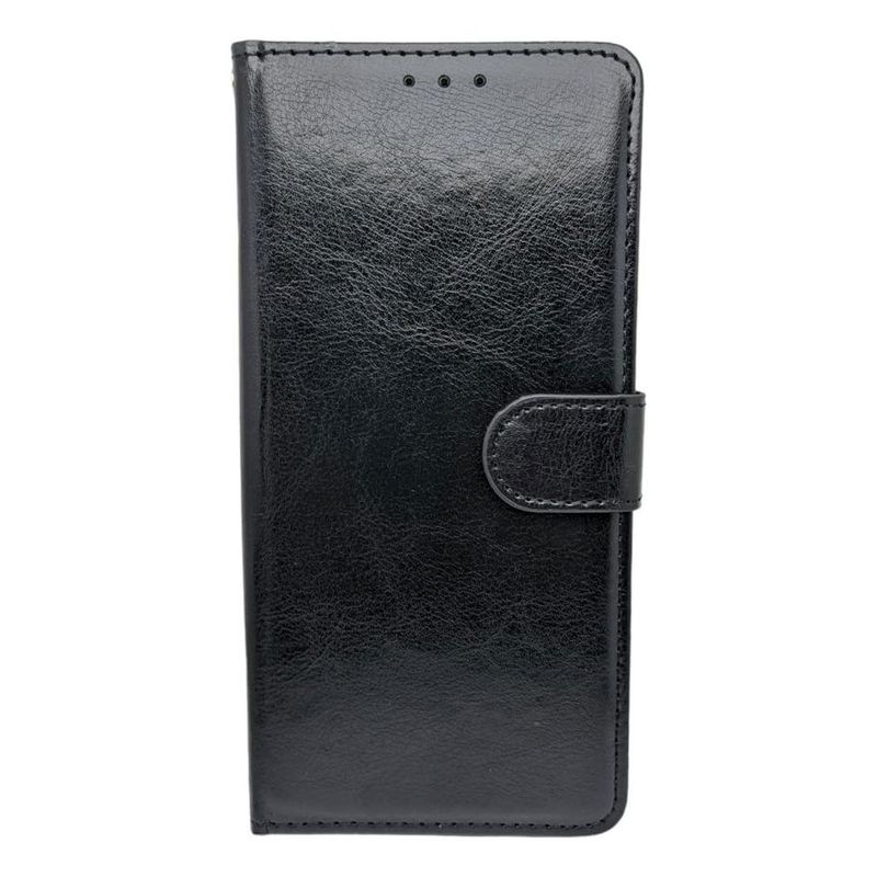 GENERICO - Funda Elegante Flip Negra con Tarjetero y Cierre Magnético