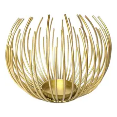 GENERICO - Portavelas Circular Dorado para Decoración Elegante y Moderna