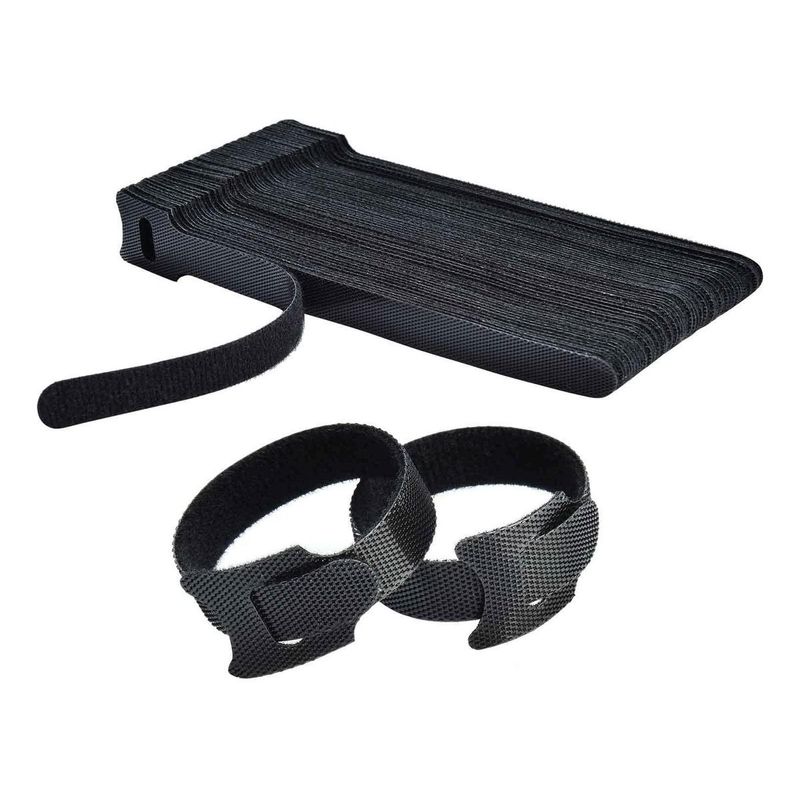 GENERICO - Ataduras de Cable Reutilizables 100 Pcs Negro 15 cm