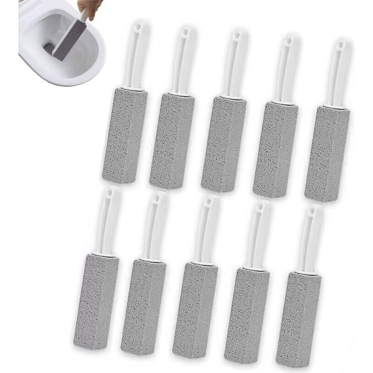 GENERICO - Limpiador Inodoro de Piedra Pómez con Mango Ergonomico