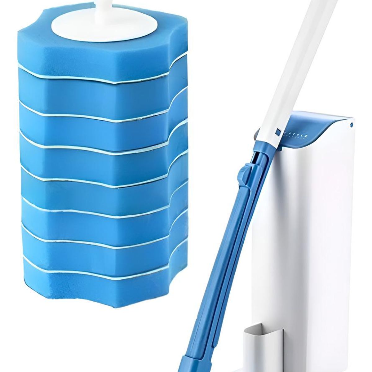 GENERICO - Escobilla desechable para inodoros con 8 esponjas limpiadoras