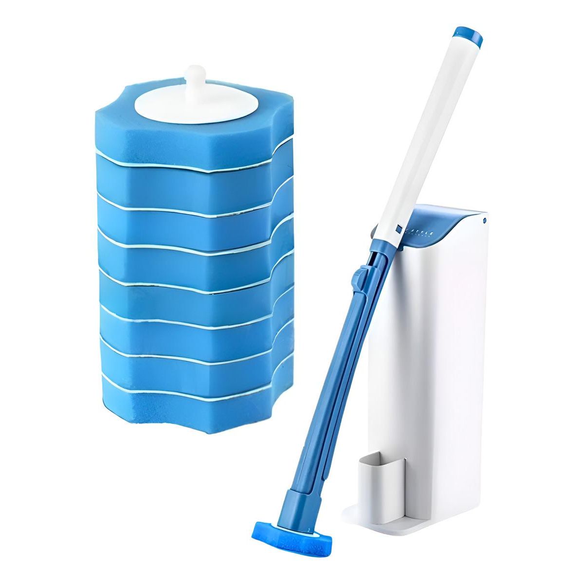 GENERICO - Escobilla desechable para inodoros con 8 esponjas limpiadoras