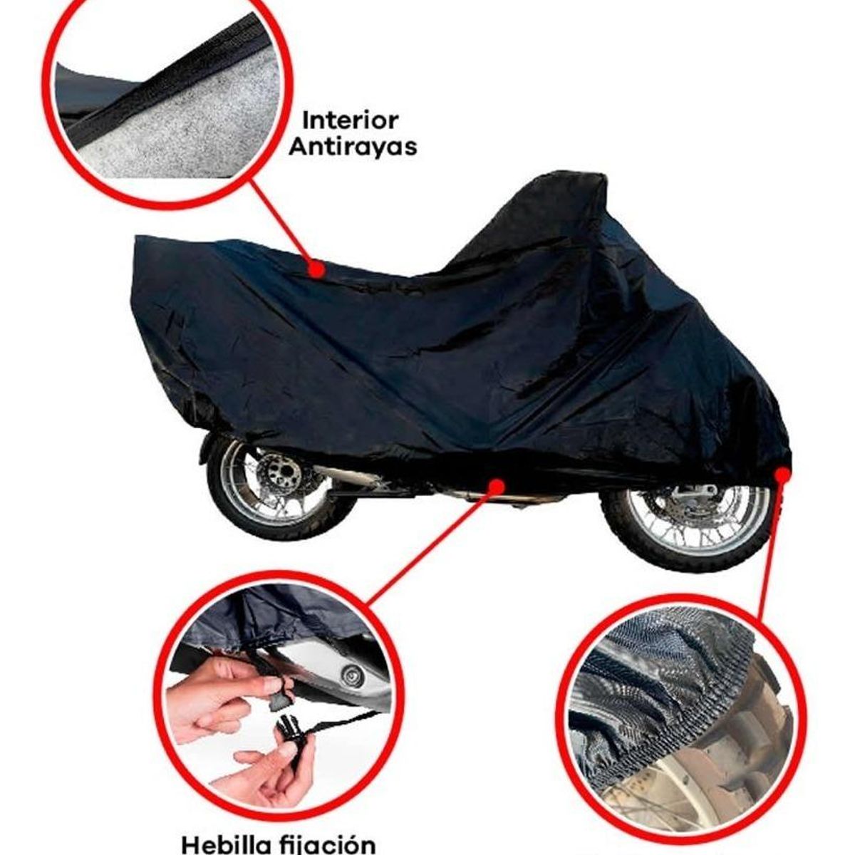 GENERICO - Cobertor Impermeable para Moto con Funda y Costuras Reforzadas