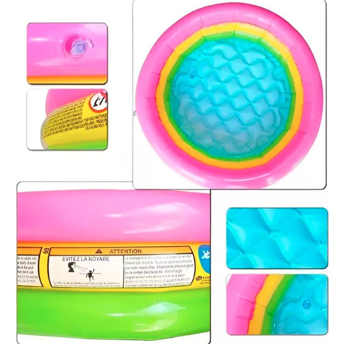 GENERICO - Piscina Inflable Redonda para Bebés de 3 Anillos 90 cm