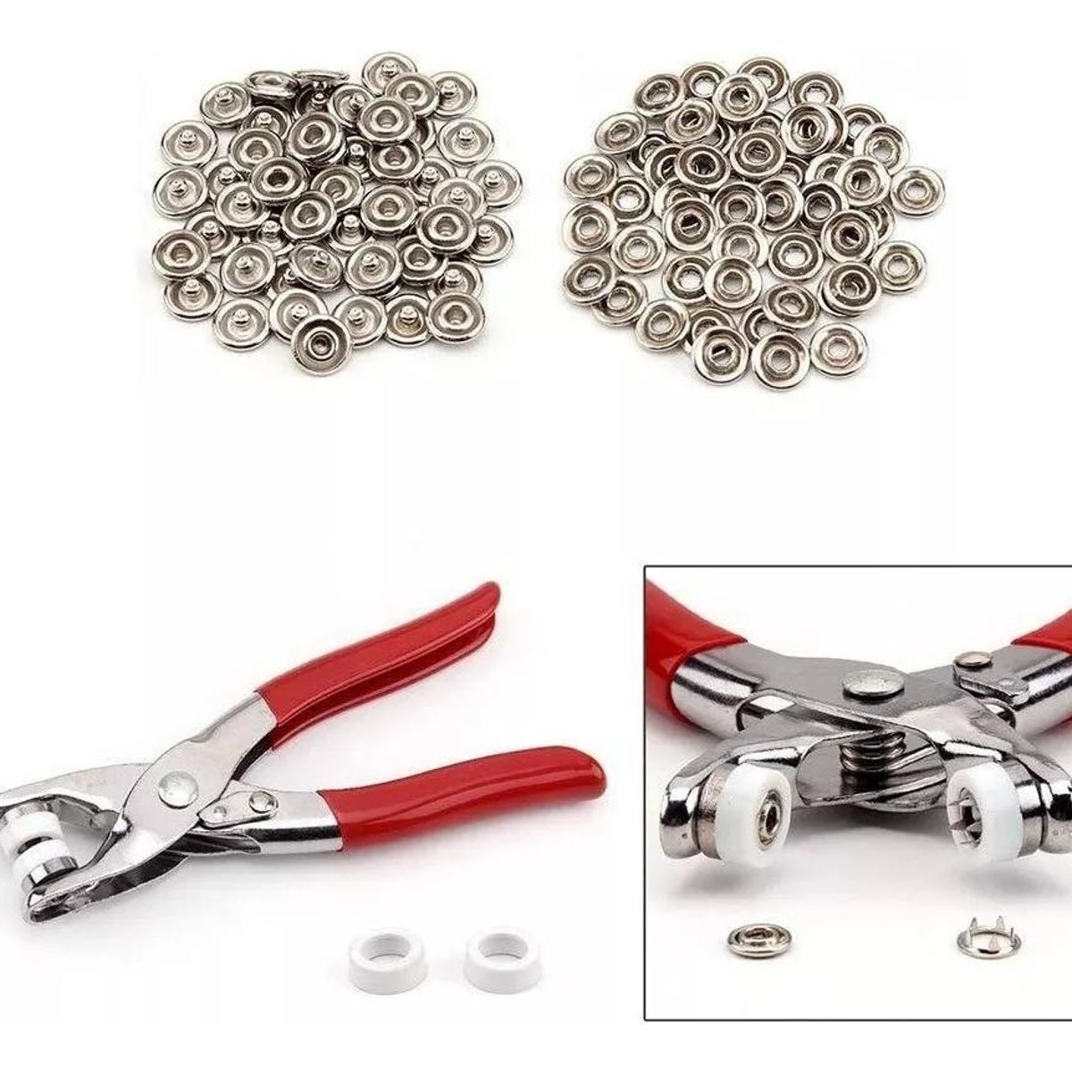 GENERICO - Pinza de Presión Metálica con 25 Broches Ideal para Costura