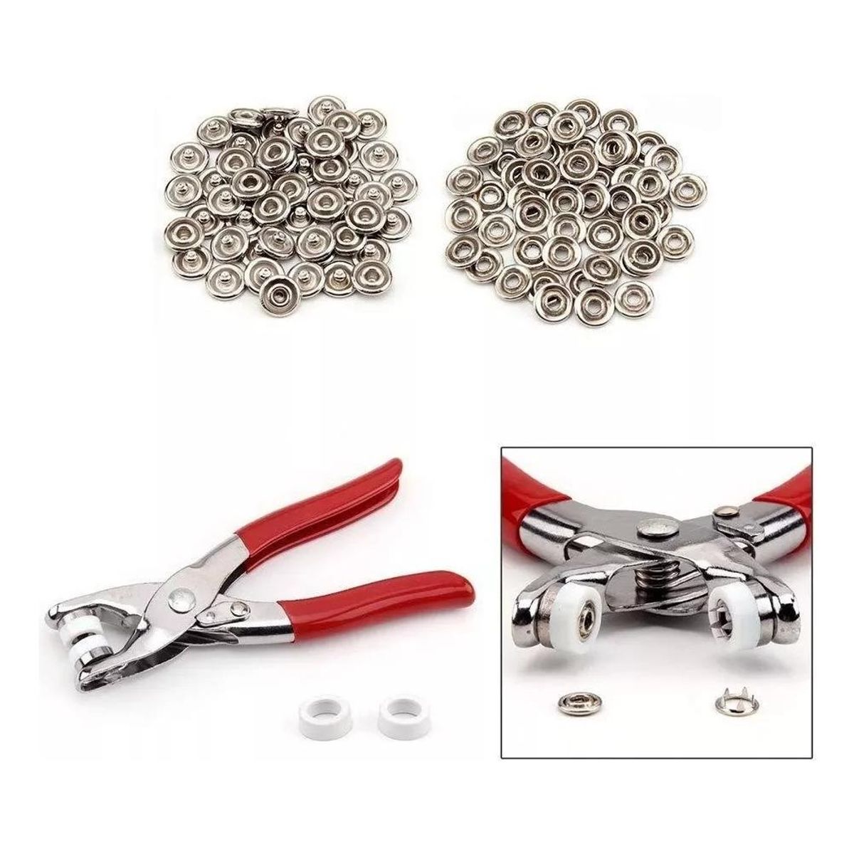 GENERICO - Pinza de Presión Metálica con 25 Broches Ideal para Costura