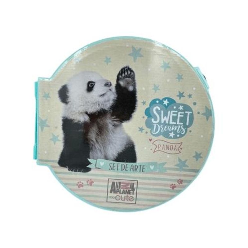 GENERICO - Maleta de Arte Escolar con 53 Piezas y Panda Divertido