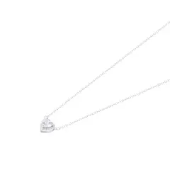 JB JOYAS BARON - Collar de Plata Esterlina 925 Corazón Circón