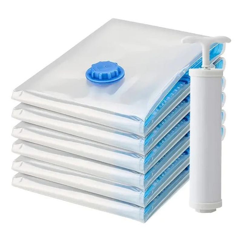 GENERICO - Pack de Bolsas de Almacenamiento al Vacío con Bomba Manual