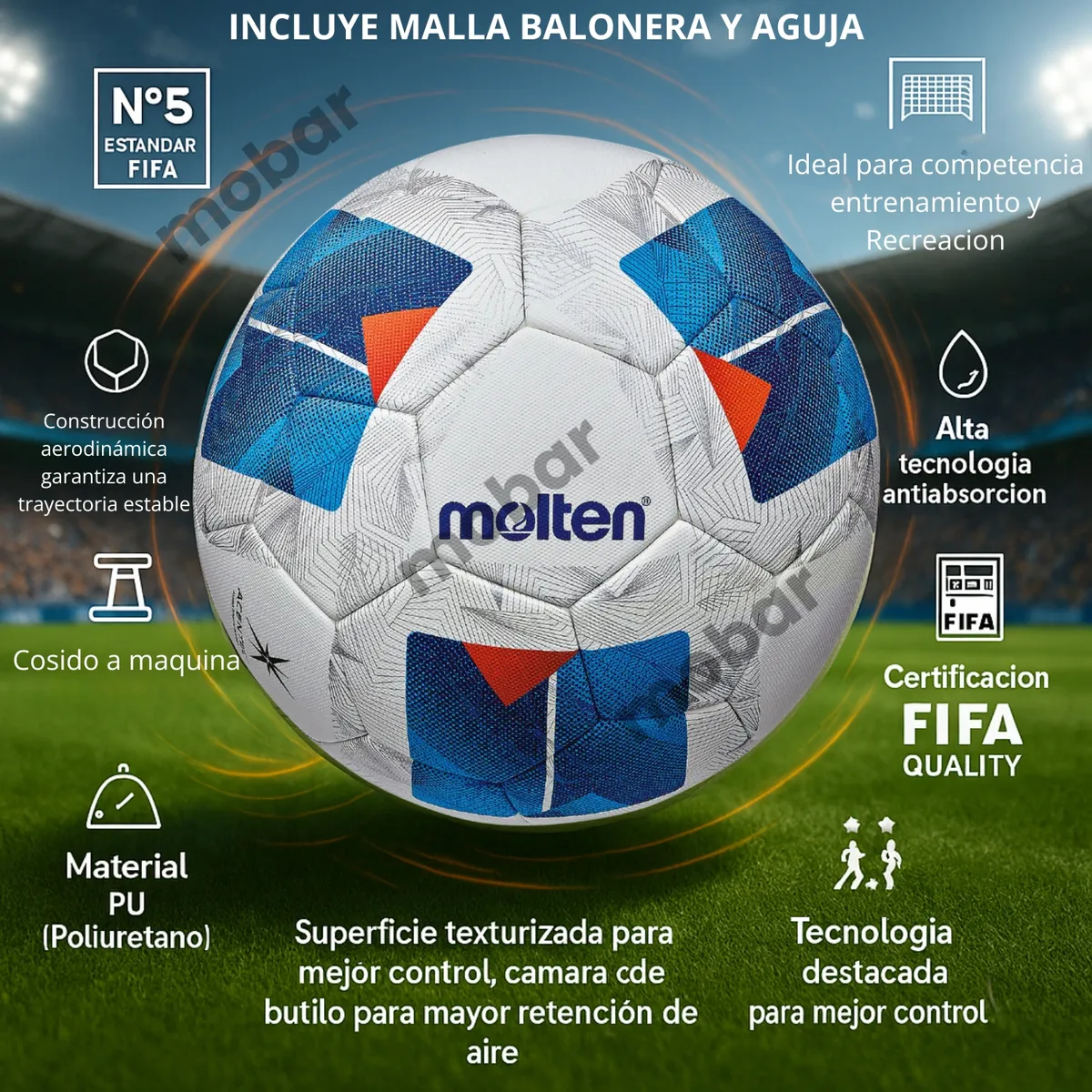MOLTEN - Balon Futbol Pelota Molten Vantaggio 3150 Fifa Oficial
