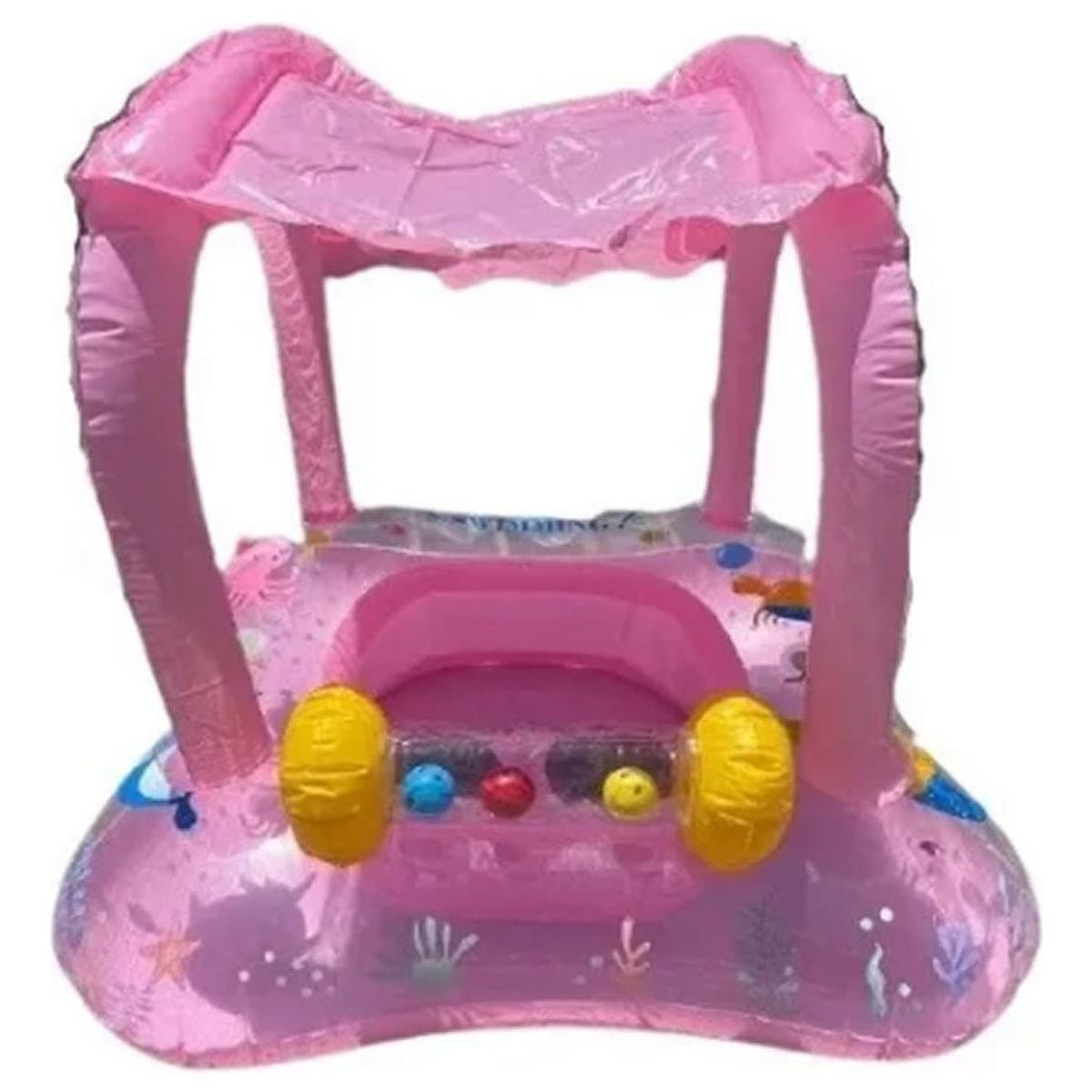 GENERICO - Flotador Inflable para Bebés con Techo y Pelotas Juguete