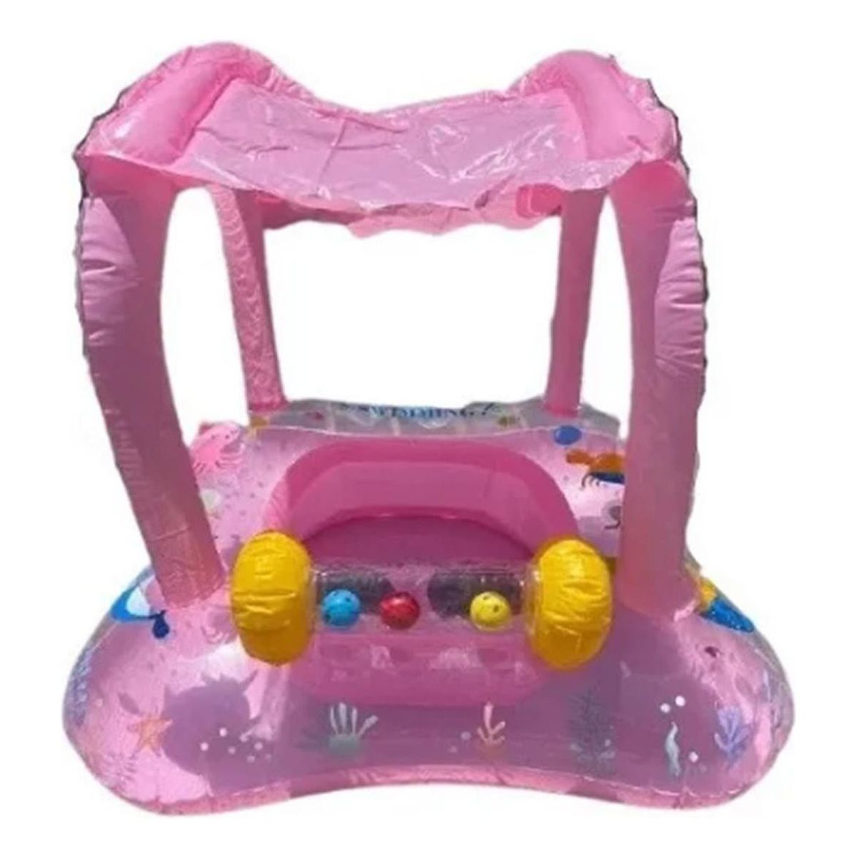 GENERICO - Flotador Inflable para Bebés con Techo y Pelotas Juguete