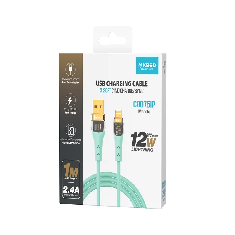 KBOD - Cable Para Carga y Datos Usb Para IP Kbod Cbo75 1 Metro 12W Verde