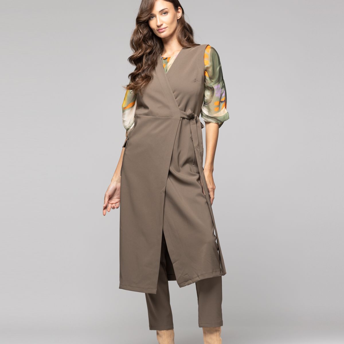 LINEATRE - Tapado Mujer Amaia Café claro Lineatre