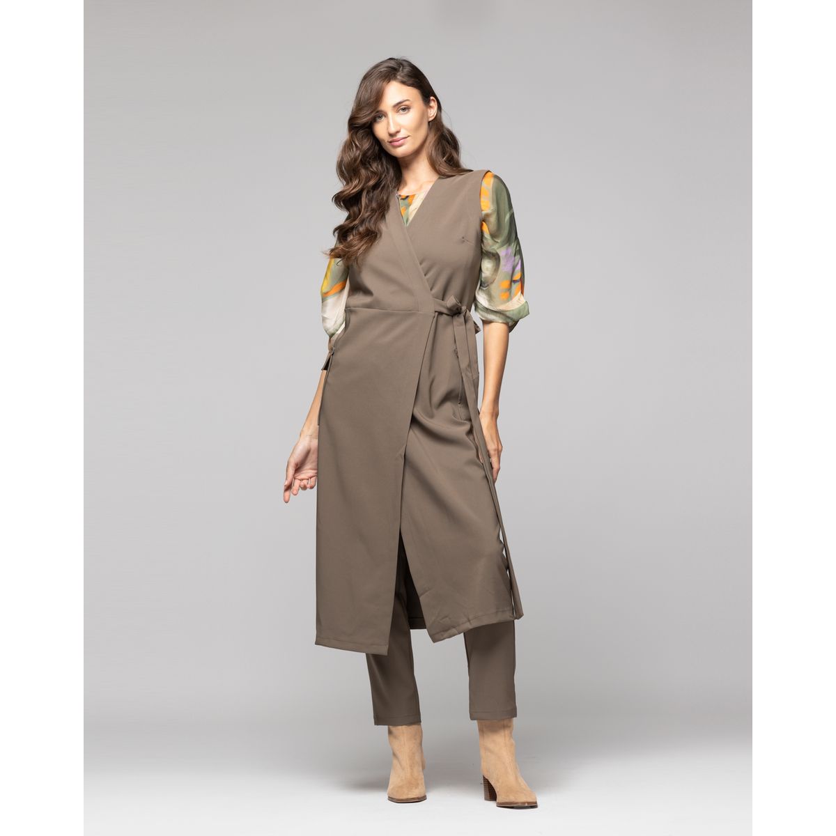 LINEATRE - Tapado Mujer Amaia Café claro Lineatre