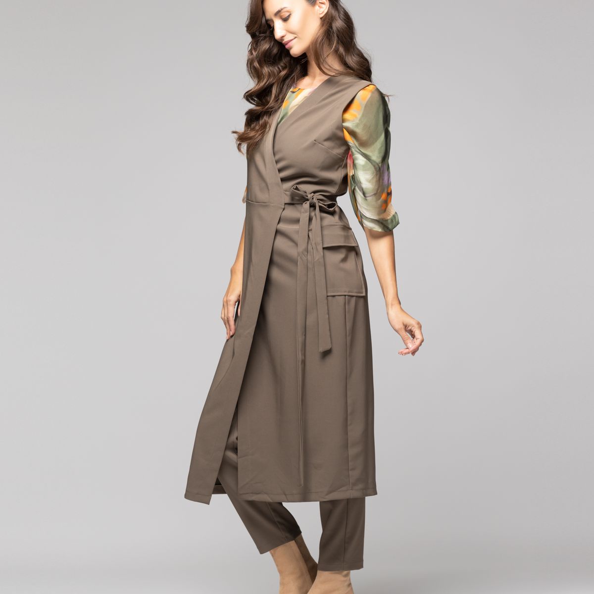 LINEATRE - Tapado Mujer Amaia Café claro Lineatre