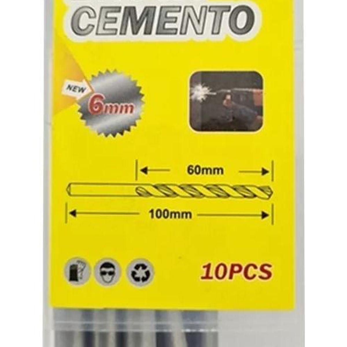 GENERICO - Kit de 10 Brocas de 6mm para Perforación en Concreto