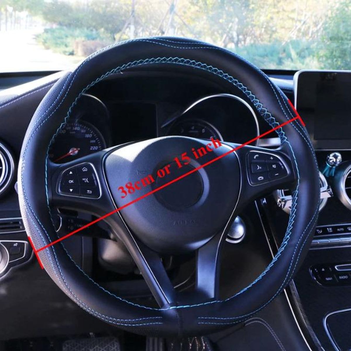 GENERICO - Funda de Volante Antideslizante con Semicuero para Coser