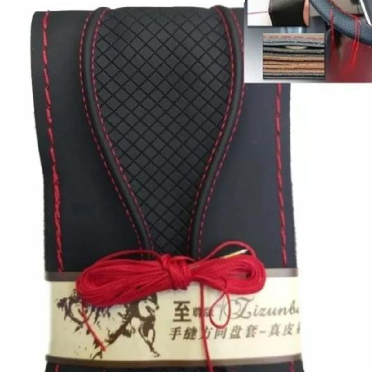 GENERICO - Funda de Volante Antideslizante con Semicuero para Coser