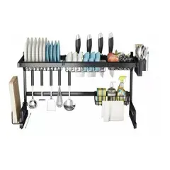 GENERICO - Escurridor Organizador de Platos de Acero Inoxidable 85 cm