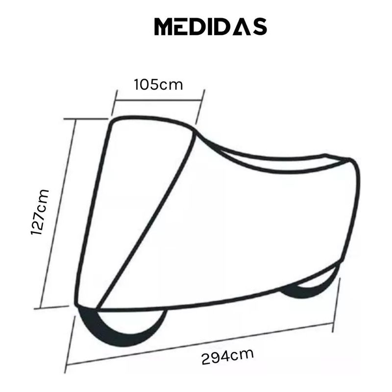 GENERICO - Funda Impermeable Universal Para Moto y Cuatriciclo 294 cm