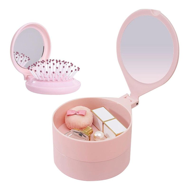 GENERICO - Organizador Rotativo de Maquillaje y Accesorios Rosa