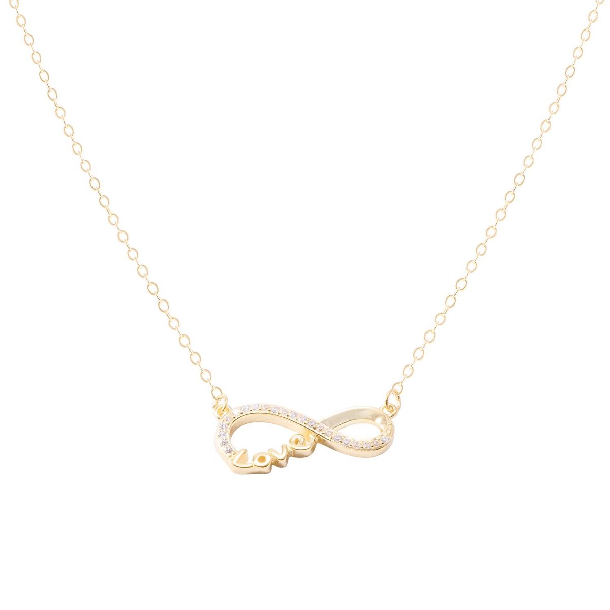 JB JOYAS BARON - Collar Revestido en Oro 18kt Infinito Circonita