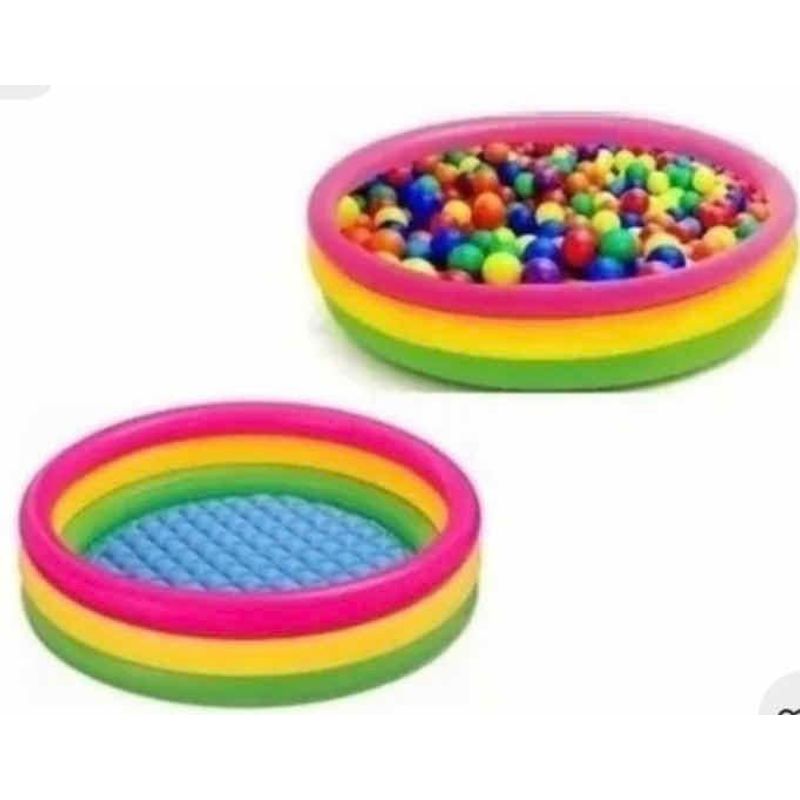 GENERICO - Mini Piscina Inflable Multicolor con 50 Pelotas para Bebés