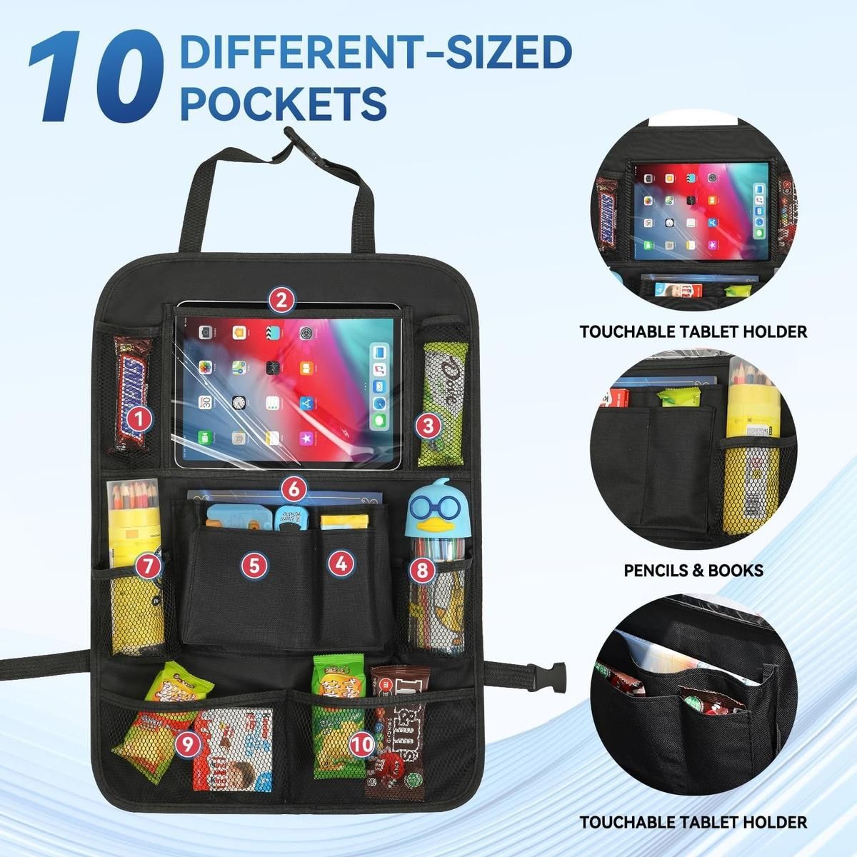 GENERICO - Organizador de Asiento Auto con Soporte para Tableta HD