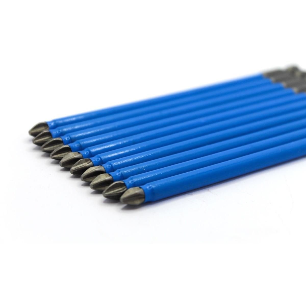 GENERICO - Puntas Imantadas de Acero S2 para Destornillador 15 cm 10 Unidades