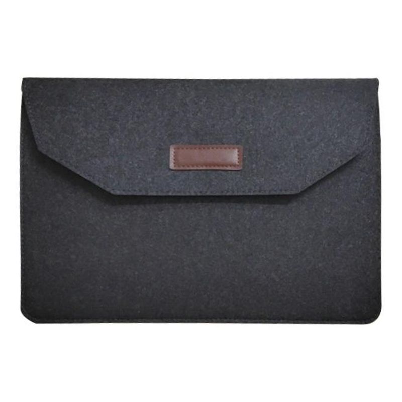 GENERICO - Funda de Fieltro Gris Oscuro con Bolsillo para MacBook 13