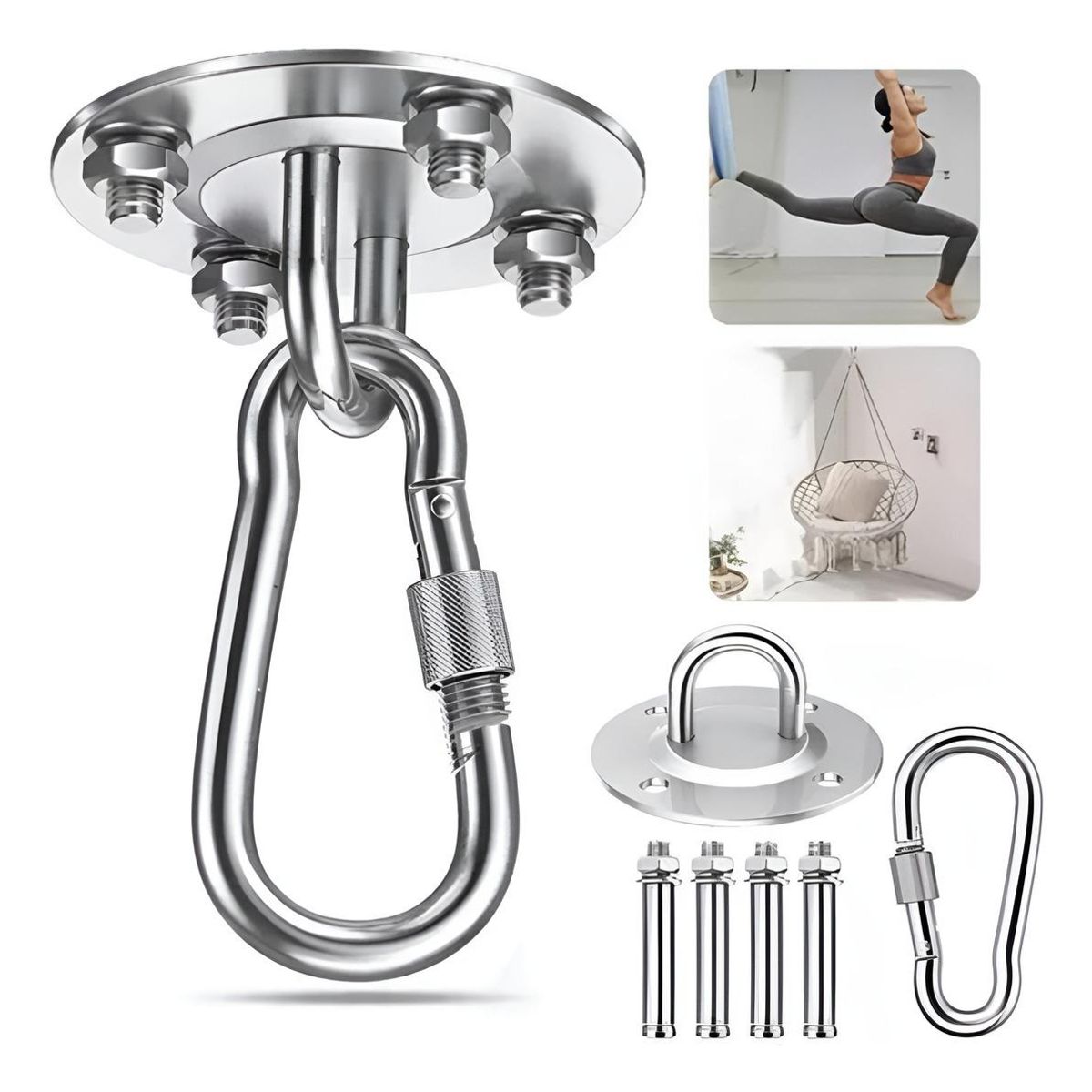 GENERICO - Gancho de Techo de Acero para Entrenamiento y Suspensión